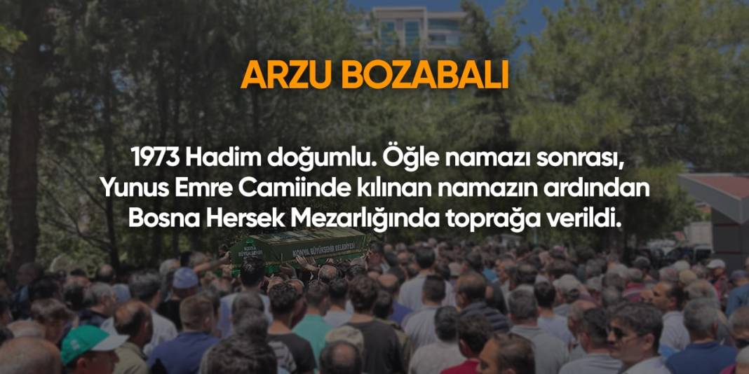 Konya'da bugün vefat edenler | 5 Aralık 2024 16